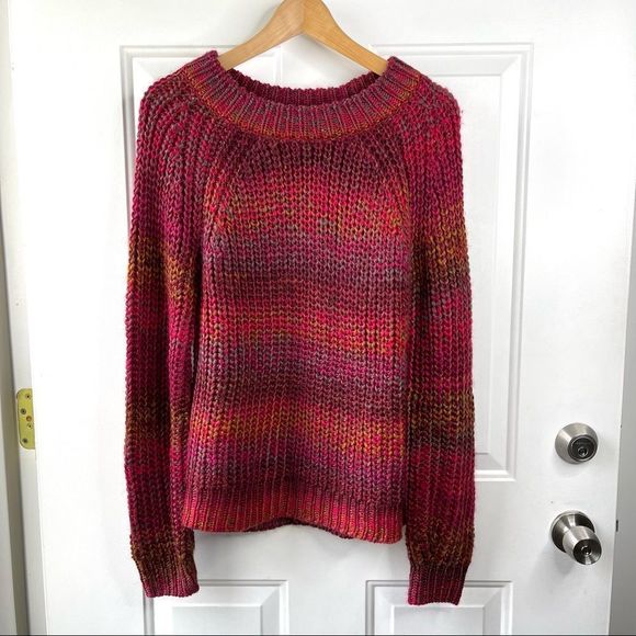 BB Dakota Multi Color Ombré Open Weave Women’s Sweater Size Medium - Picture 2 of 11